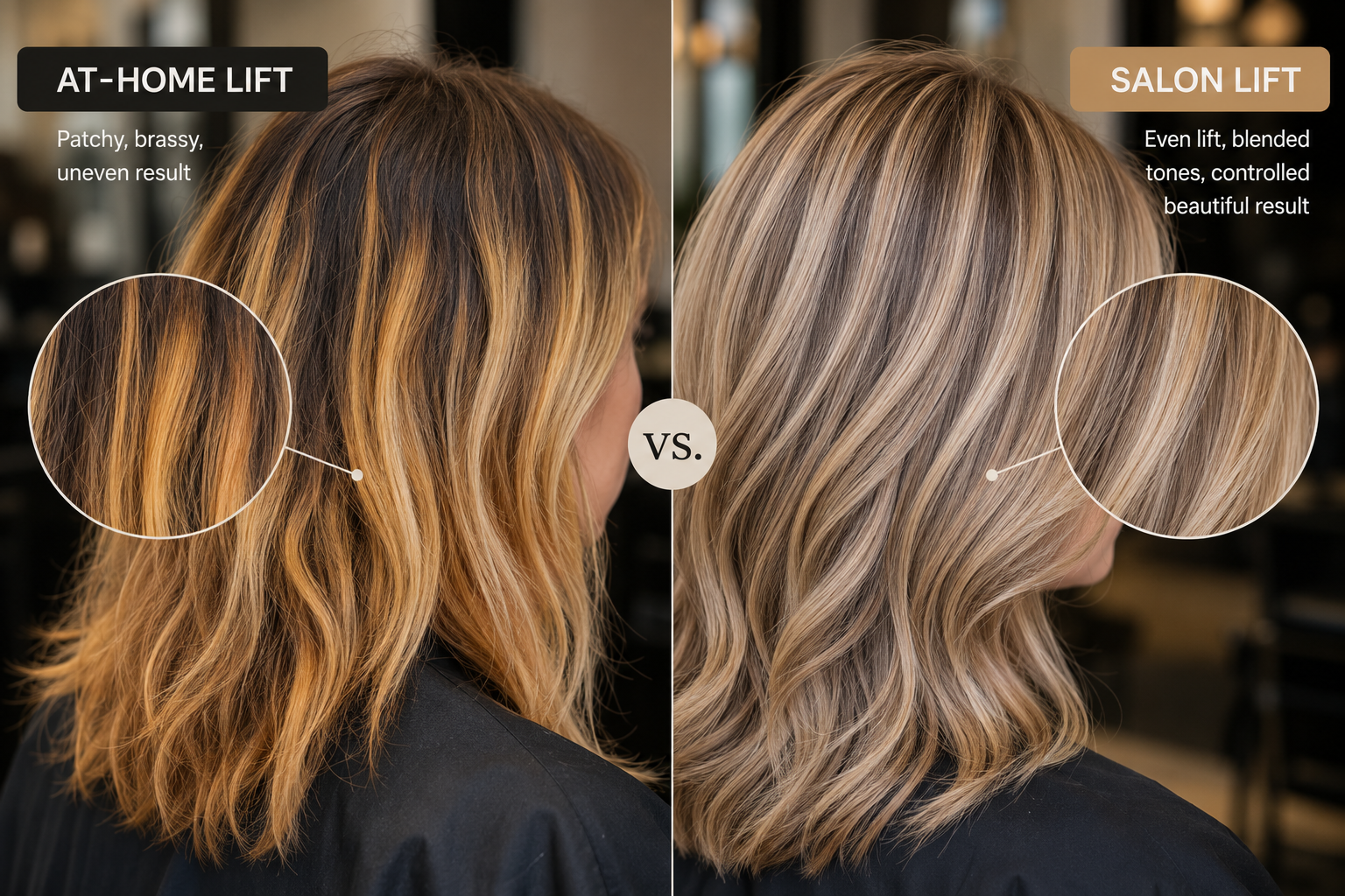 At-home vs salon hair lift