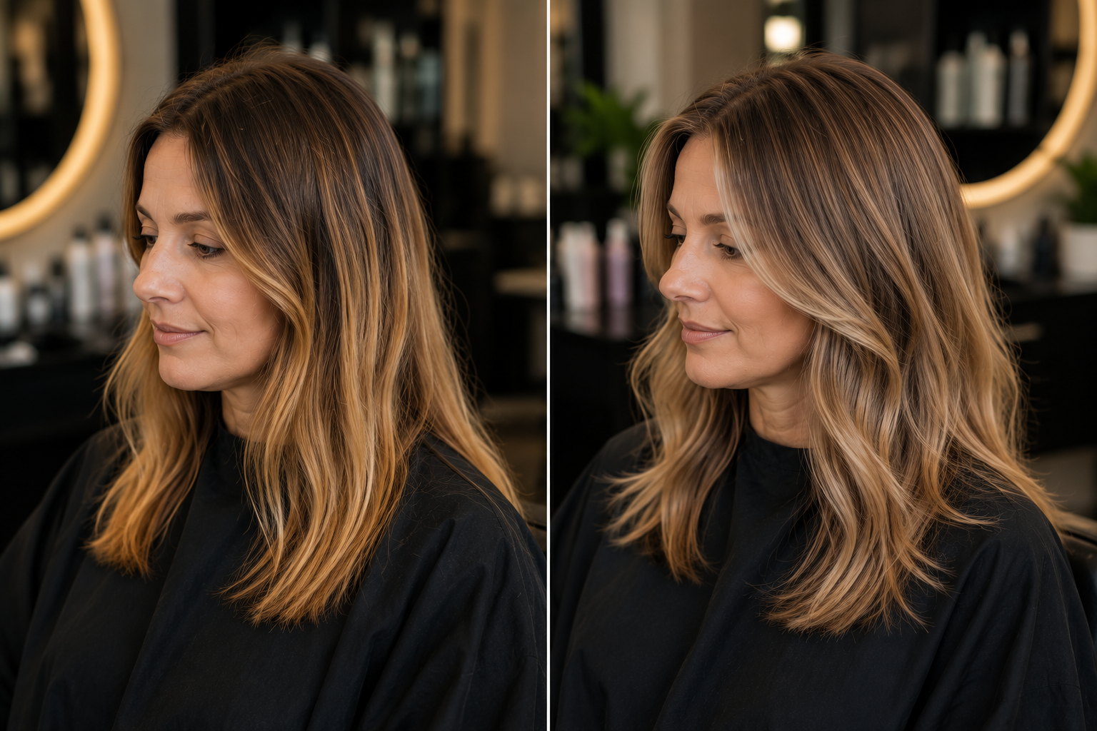 Hair transformation in a salon